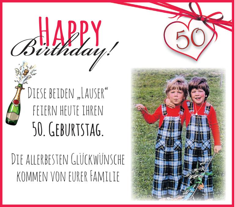 50. Geburtstag Zwillinge Bild