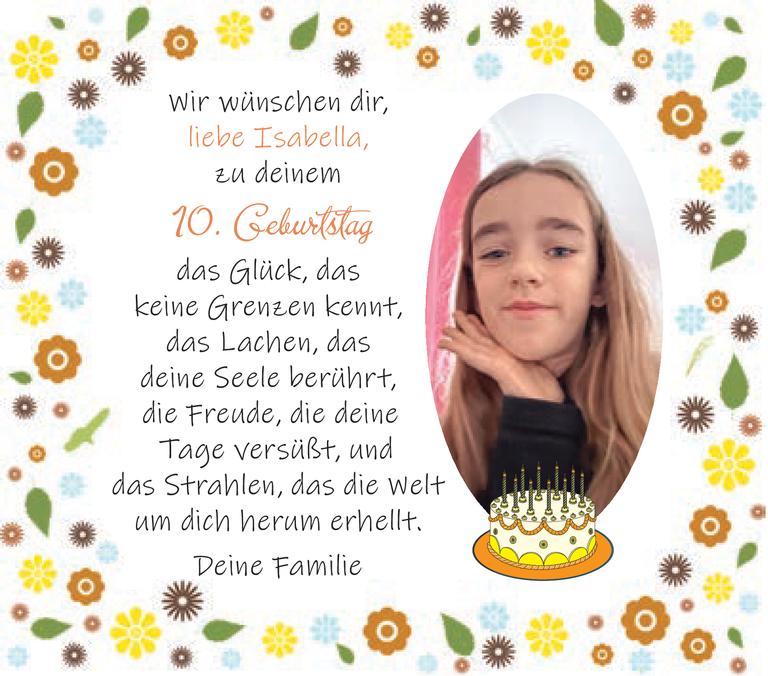 10. Geburtstag Isabella Bild