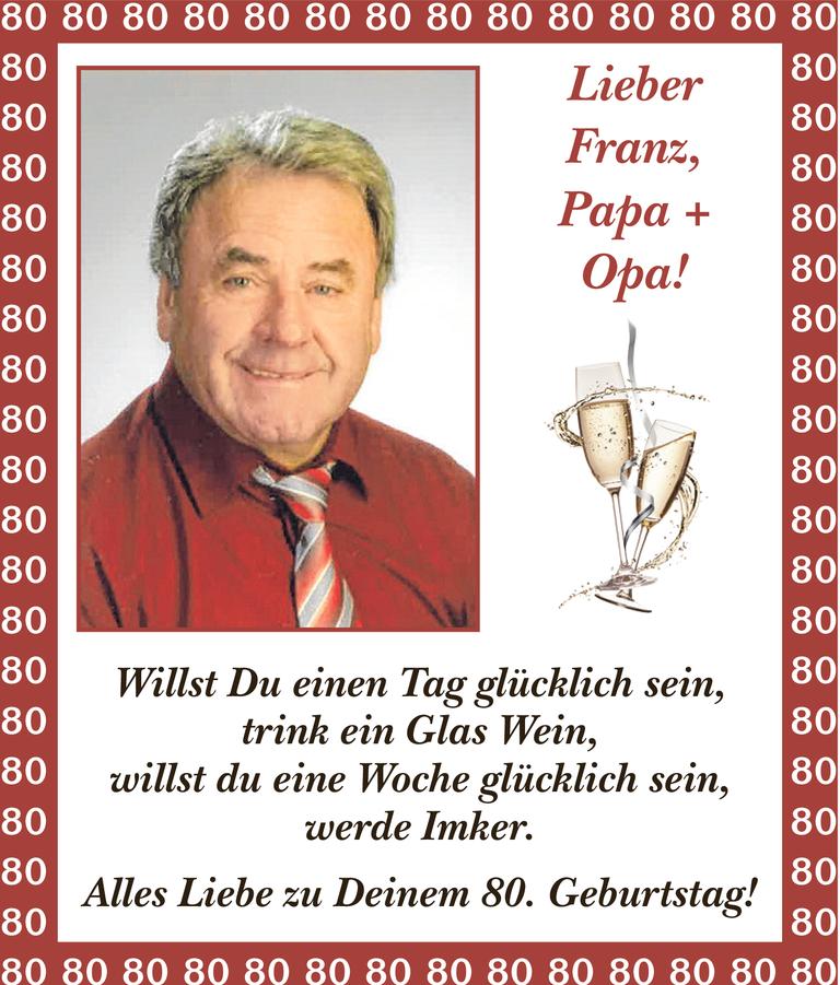 Franz 80. Geburtstag