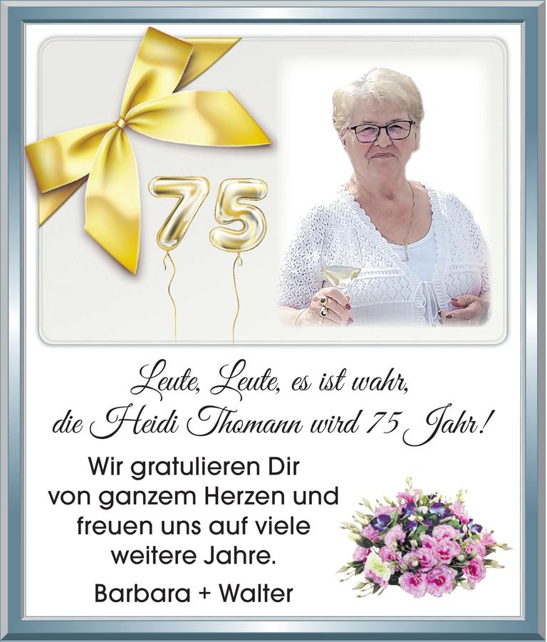 75. Geburtstag Heidi Bild