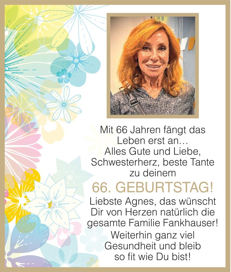 66. Geburtstag Agnes Bild