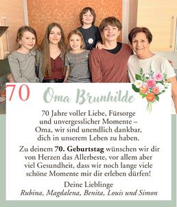 70. Geburtstag Oma Brunhilde Bild