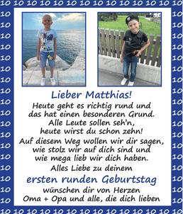 Matthias 10. Geburtstag