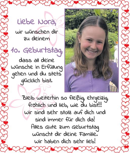 10. Geburtstag Nora