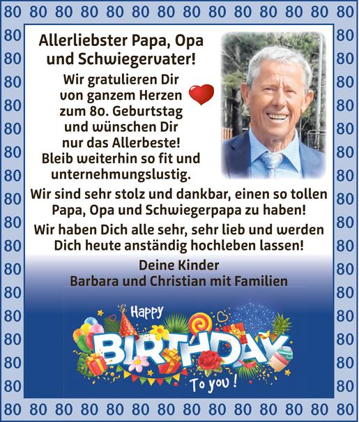80. Geburtstag Papa