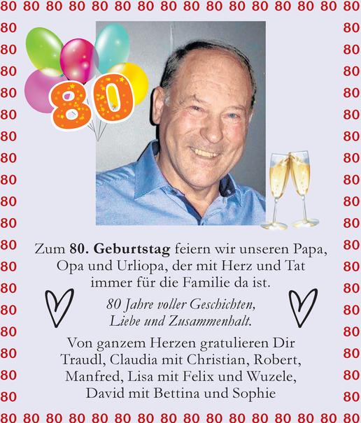 80. Geburtstag Bild