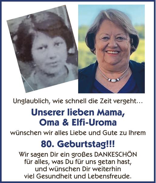 80. Geburtstag Elfi Bild