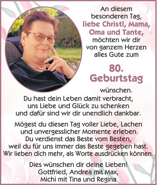 80. Geburtstag Christl