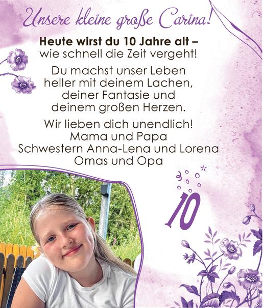 10. Geburtstag Carina