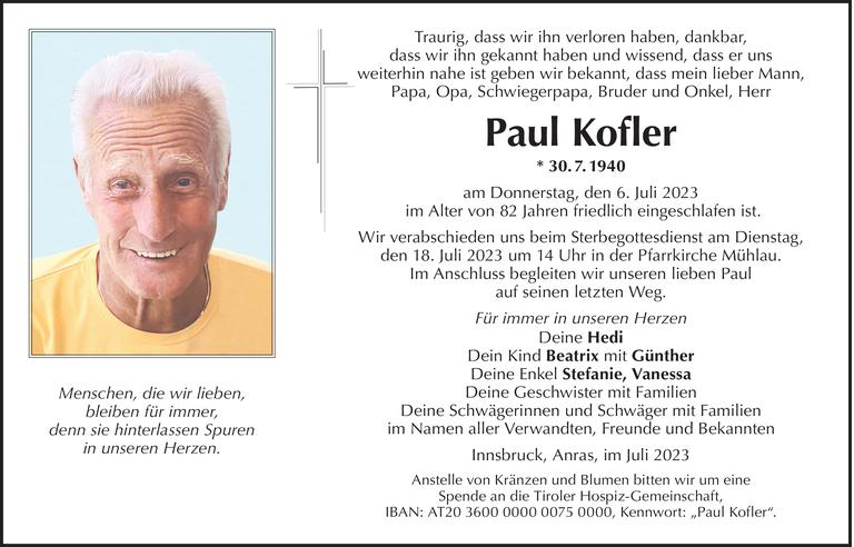 Paul Kofler Bild
