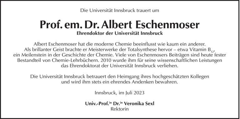 Albert  Eschenmoser Bild