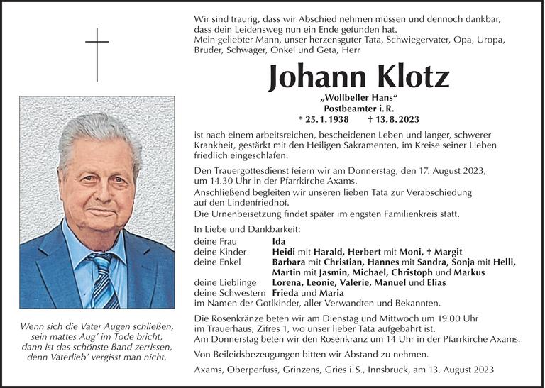 Johann  Klotz Bild
