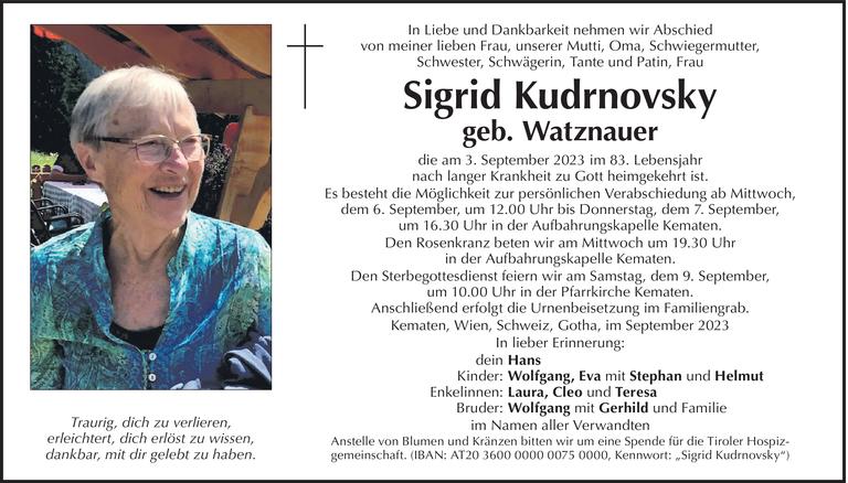 Sigrid Kudrnovsky Bild