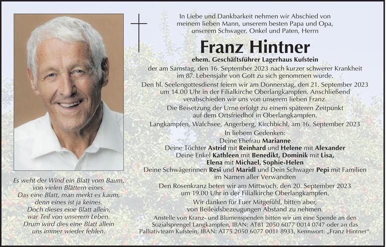 Franz Hintner Bild