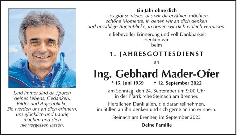 Gebhard Mader-Ofer Bild