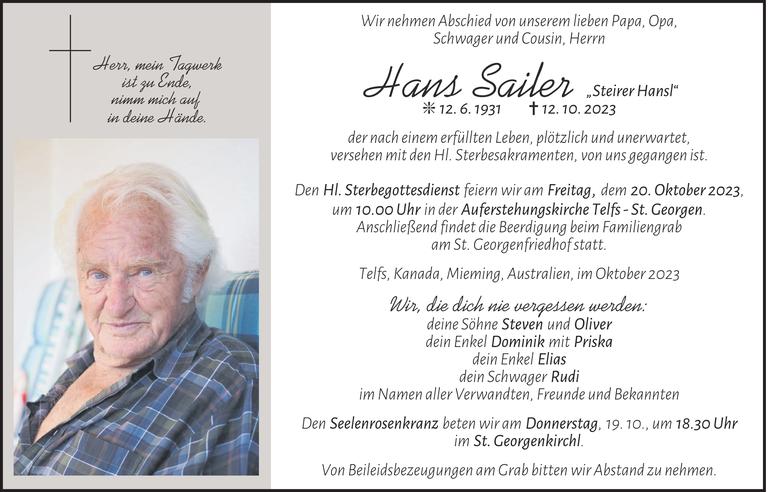 Hans Sailer Bild
