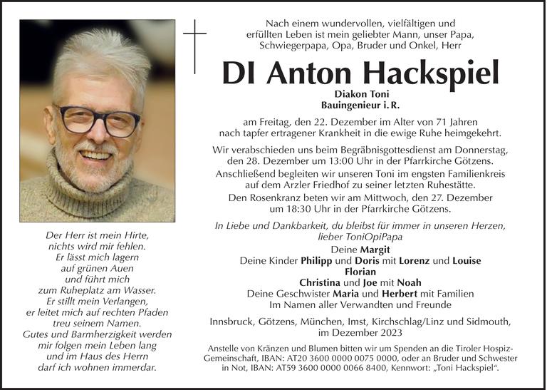 Anton Hackspiel Bild