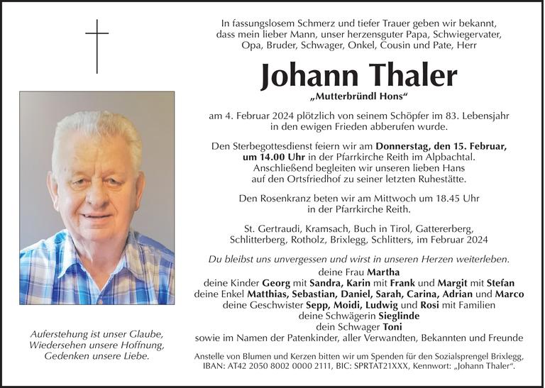Johann Thaler Bild