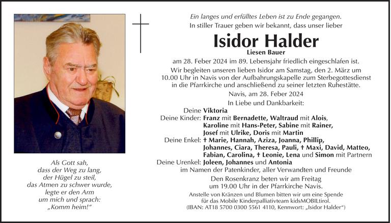 Isidor Halder Bild