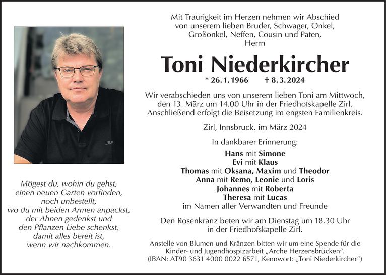 Toni Niederkircher Bild