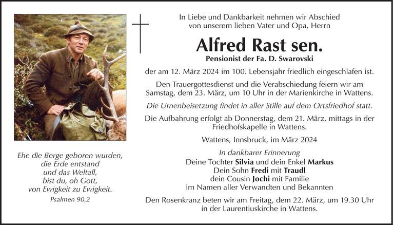 undefined von Alfred Rast sen. vom 12.03.2024 | Tiroler Tageszeitung