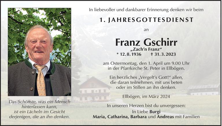 Franz Gschirr Bild