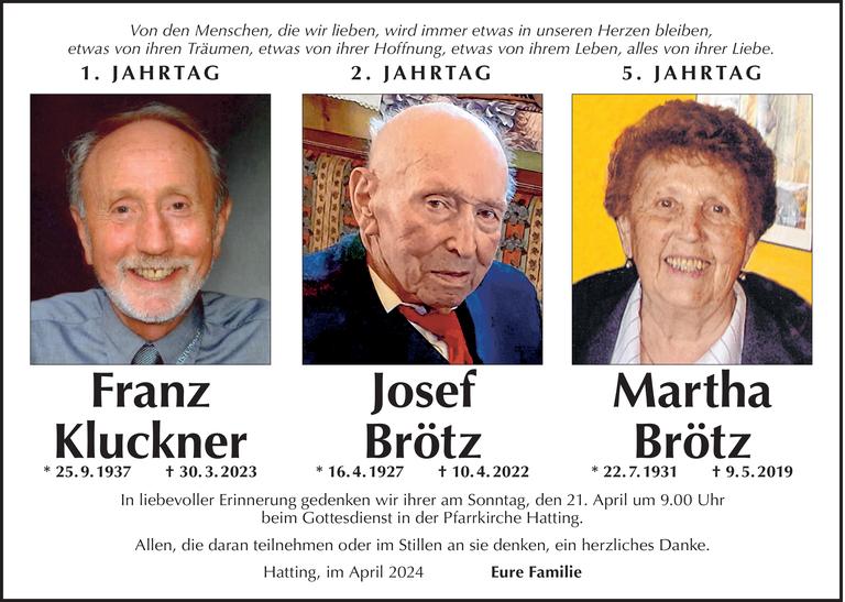 Franz, Josef, Martha Kluckner, Brötz Bild