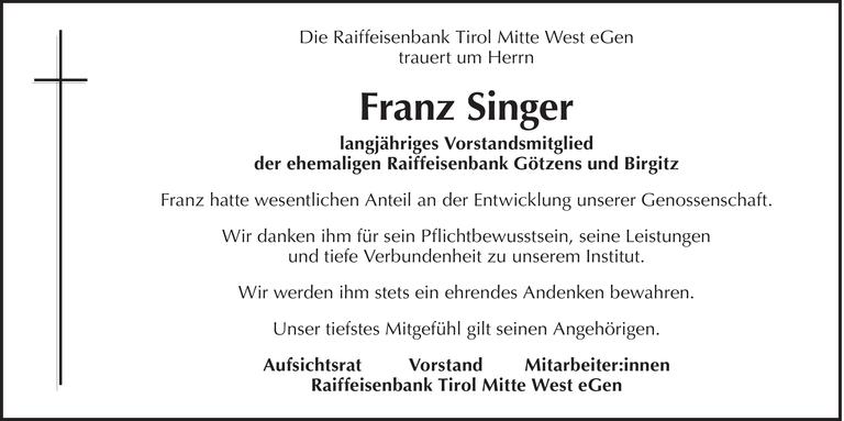 Franz Singer Bild