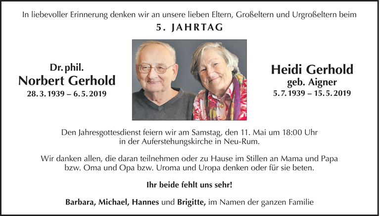 Heidi und Dr. phil. Norbert Gerhold Gerhold