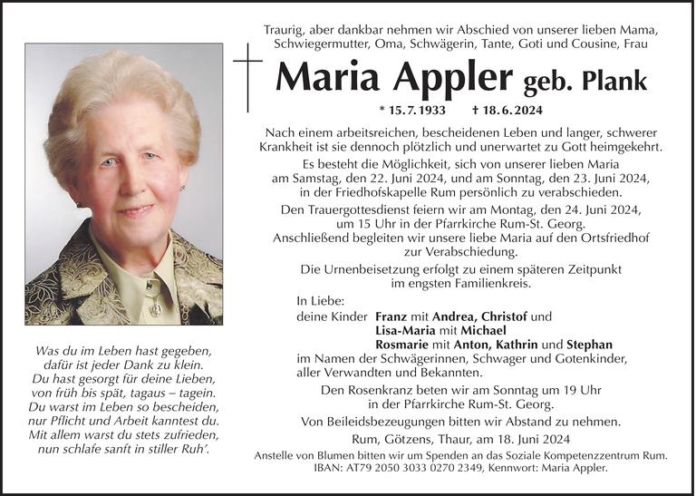 Maria Appler Bild