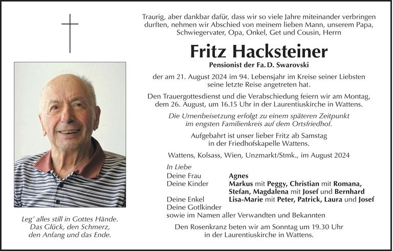 Fritz Hacksteiner Bild