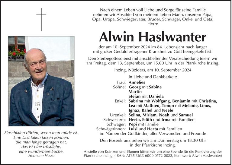 Alwin  Haslwanter Bild