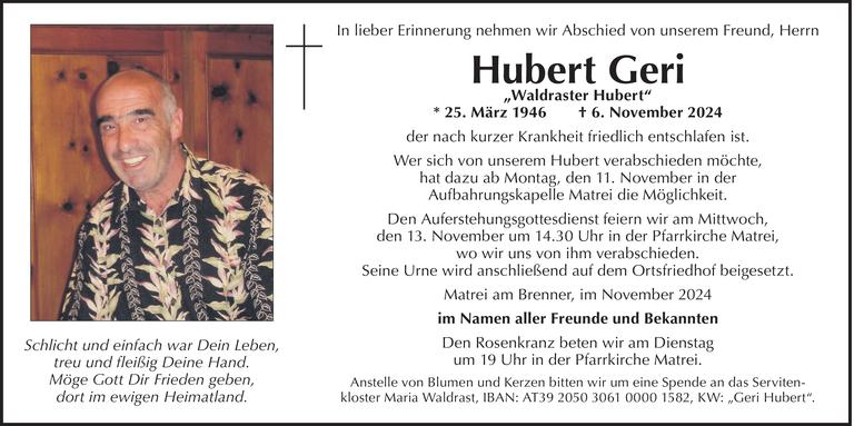 Hubert Geri Bild