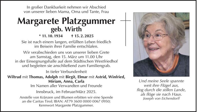 Margarete Platzgummer Bild