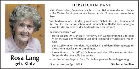 Rosa Lang Bild
