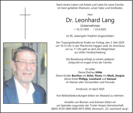 Leonhard Lang Bild