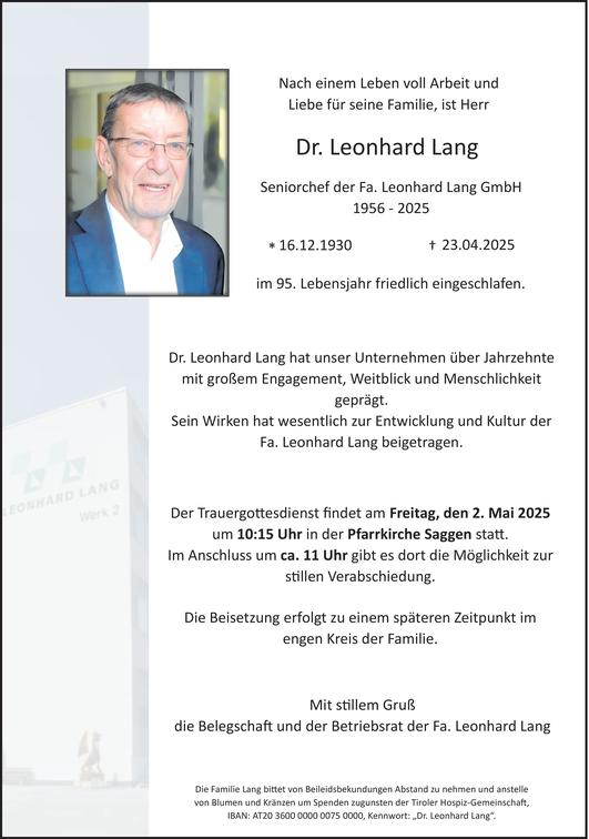 Leonhard Lang Bild