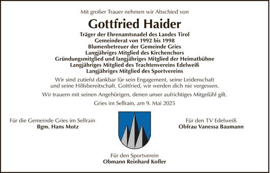 Gottfried Haider Bild