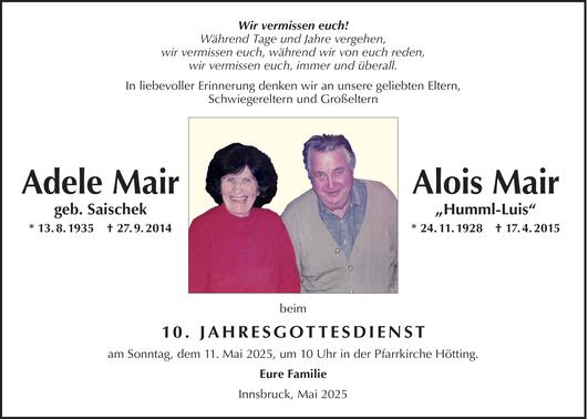 Adele und Alois Mair Bild