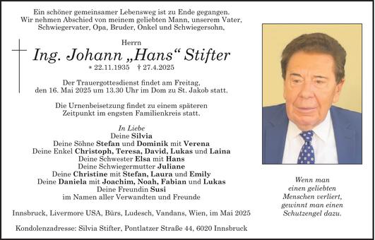 Johann Stifter Bild
