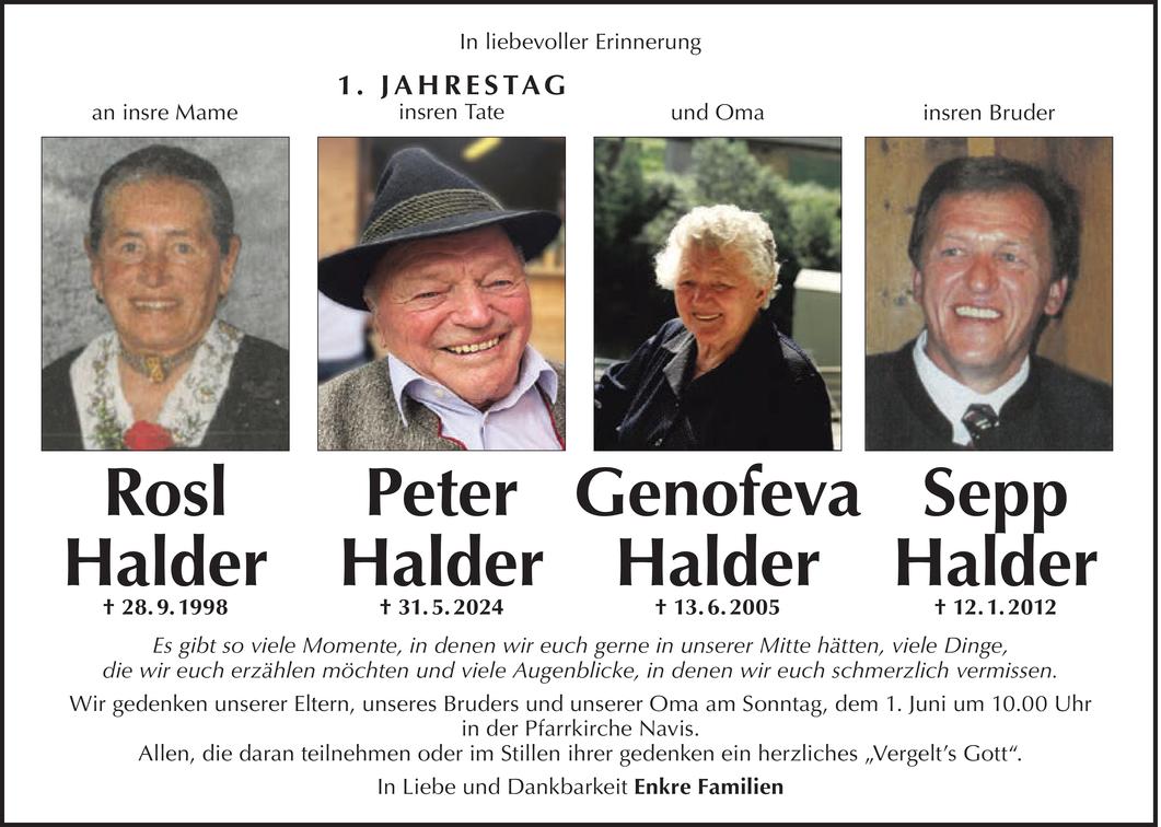 Rosl / Genofeva / Peter / Sepp Halder Bild