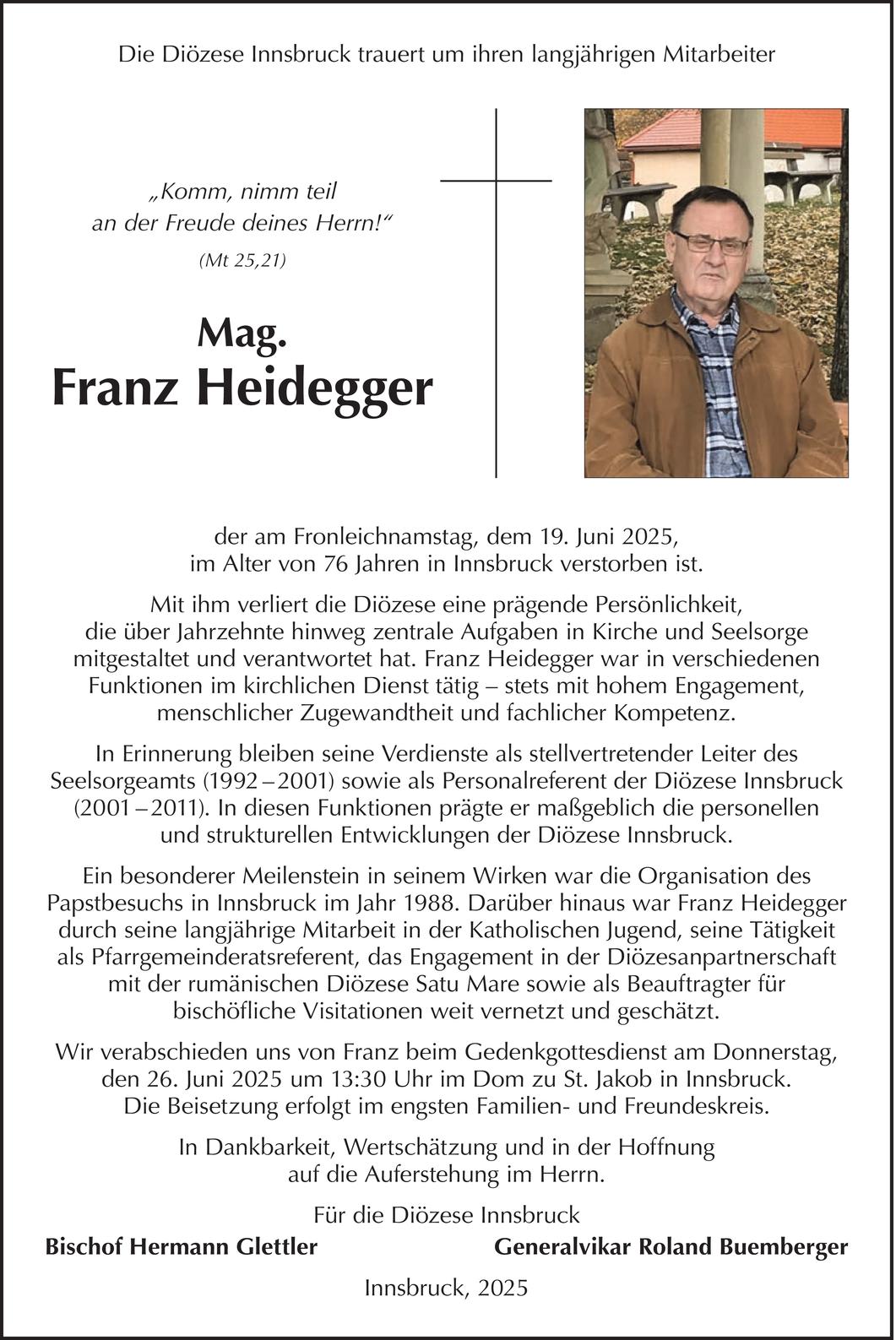 Franz Heidegger Bild