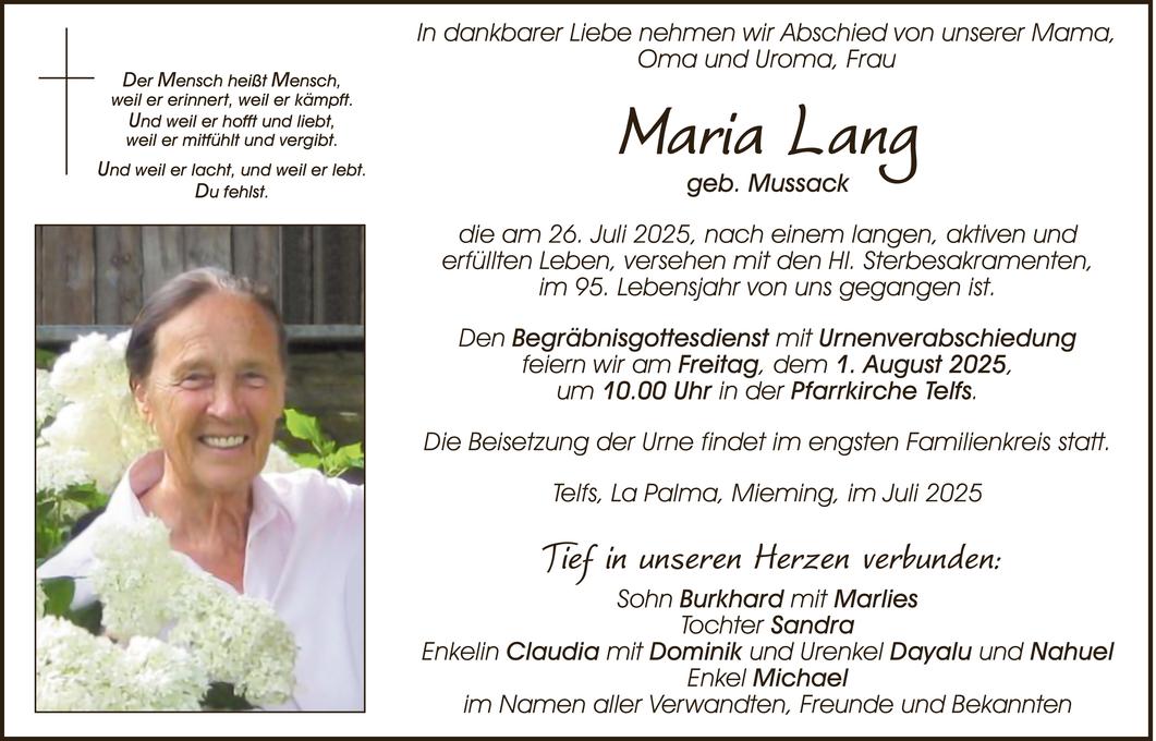Maria Lang Bild