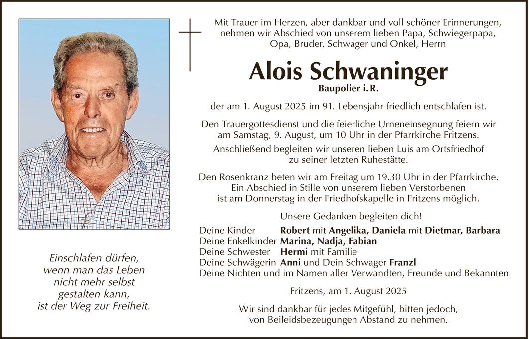 Alois Schwaninger Bild