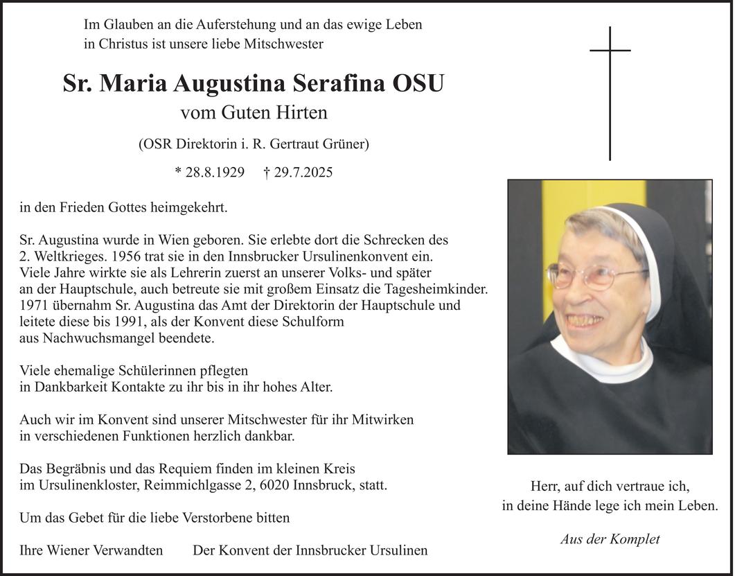 Sr. Maria Augustina Serafina Osu Bild