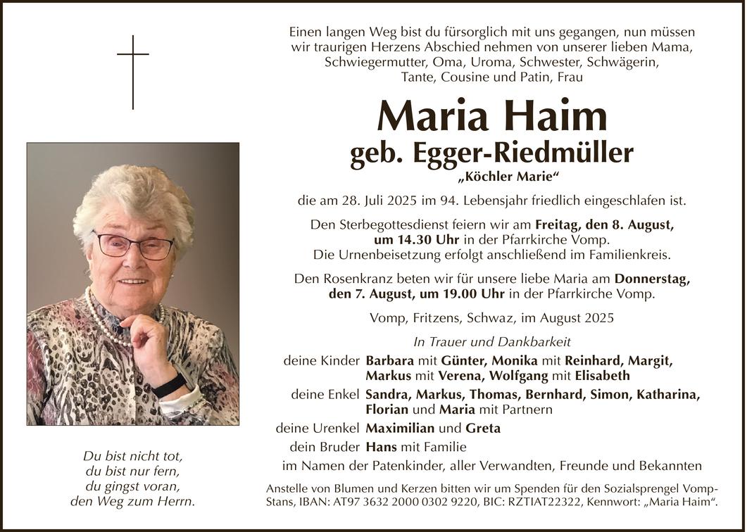 Maria Haim Bild