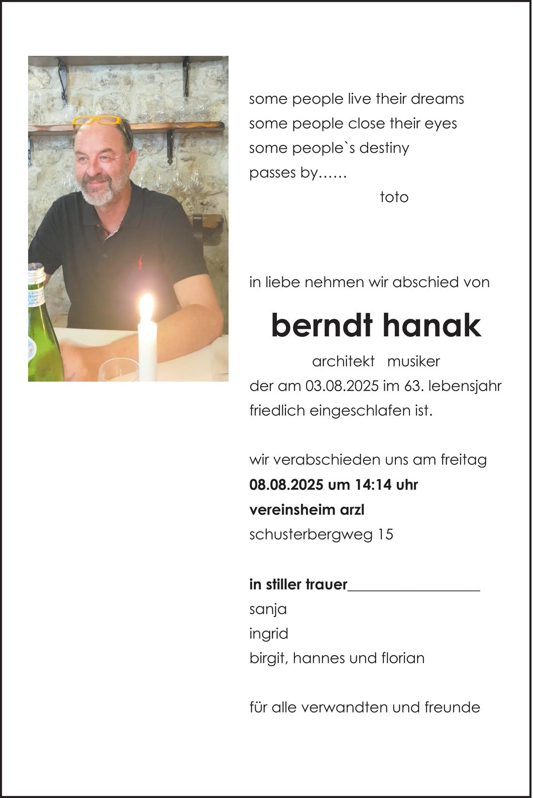 Berndt Hanak Bild