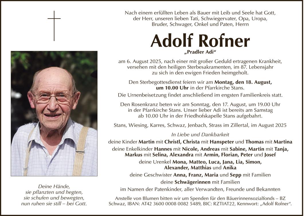 Adolf Rofner Bild
