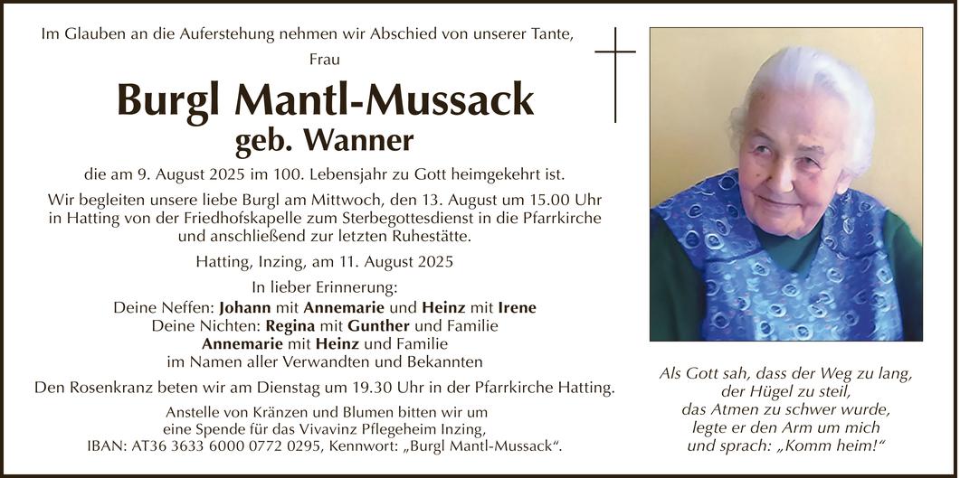 Burgl Mantl-Mussack Bild