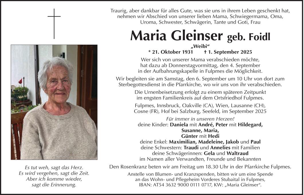 Maria Gleinser Bild
